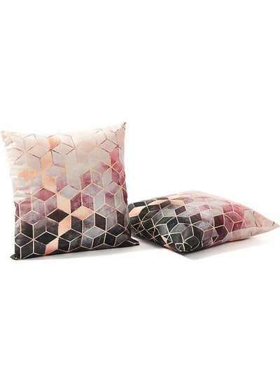 اشتري Modern Throw Pillow Covers Set Of 2 Decorative مخمل متعدد الألوان 40x40سم في مصر