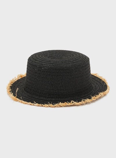 اشتري Frayed Edge Boater Hat Black في السعودية