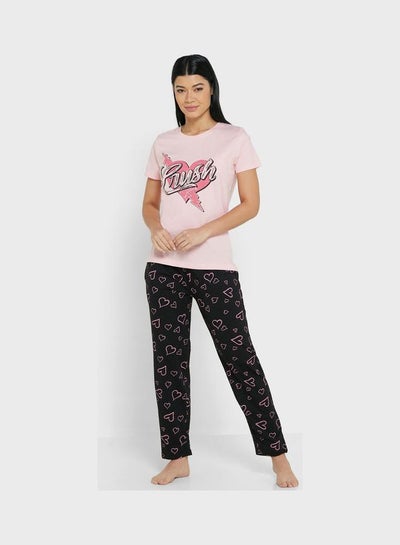 اشتري Printed Pyjama Set Multicolour في السعودية