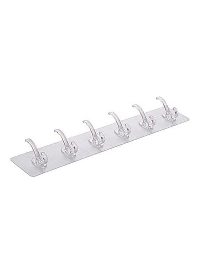 Buy Self Adhesive 6 Hooks Wall Hanger Clear in Egypt