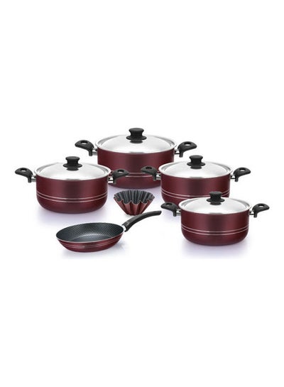 Buy Ckitchen Cookware Set 10 Pcs Dark Red 24cm in Egypt