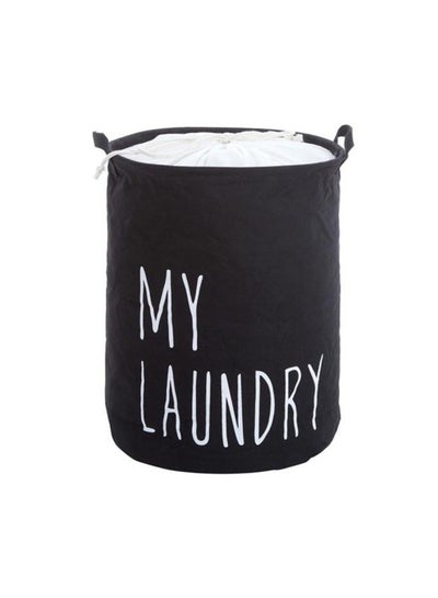 Buy Creative Multifunctional Storage Bucket Laundry Basket Black/White/Yellow in UAE