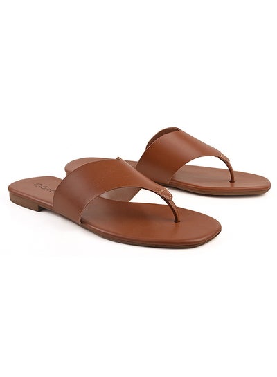 اشتري Jane Dyed Flat Sandals Brown في السعودية