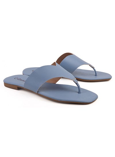 Buy Jane Dyed Flat Sandals Light Blue in Saudi Arabia