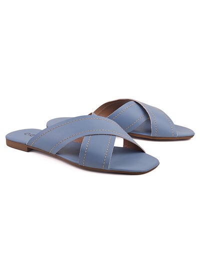 اشتري Rylie Dyed Flat Sandals Light Blue في السعودية