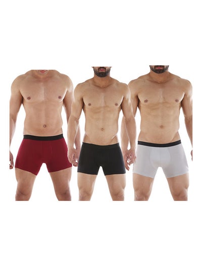 Buy Cotton Boxers Pack Of 3 Multicolour in Egypt