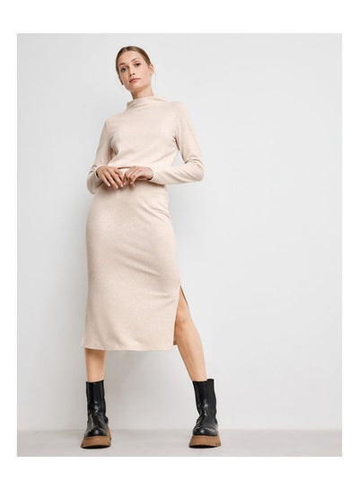 Buy Midi Skirt With Side Slits Beige in Egypt
