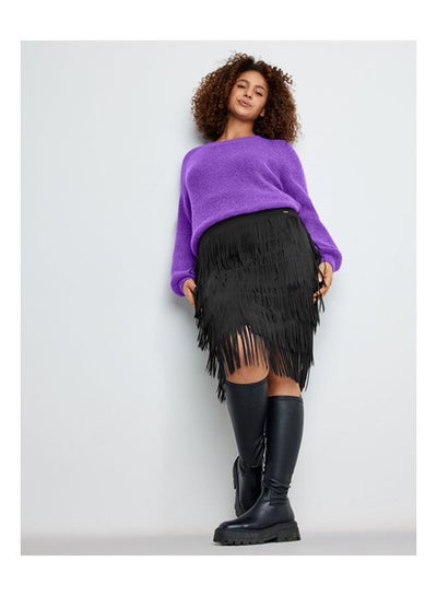 Buy Pretty Fringed Skirt Black in Egypt