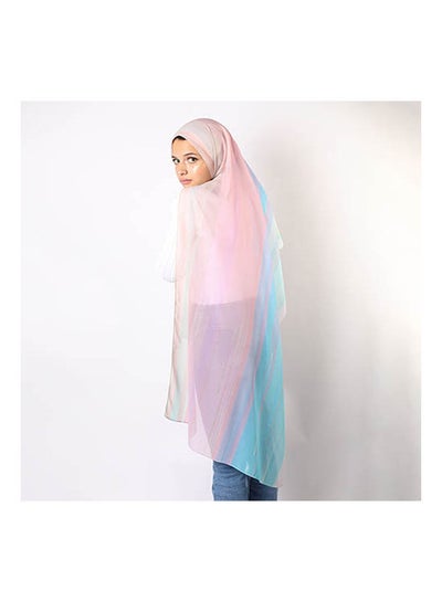 Buy Casual Colour Blocked hijab Blue-Pink-Purple in Egypt
