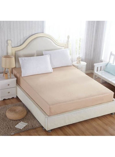 Buy Protective Cotton Bed Sheet Cotton Coffee 160x200cm in Egypt