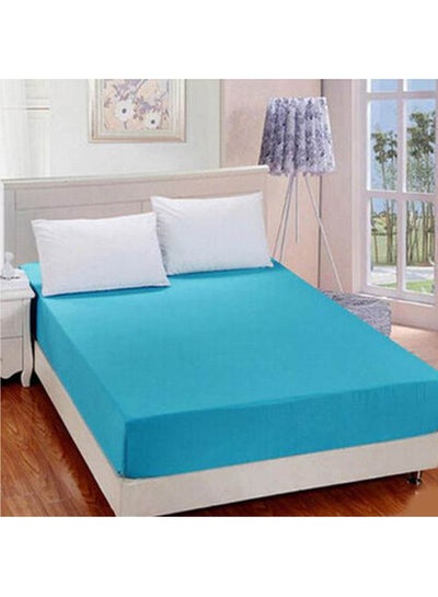 Buy Protective Cotton Bed Sheet Cotton Sky Blue 160x200cm in Egypt