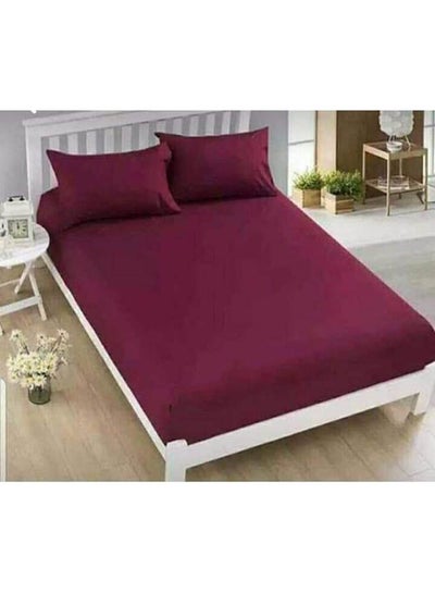 اشتري Protective Cotton Bed Sheet Set 4 Pcs قطن كشمير 120x200سم في مصر