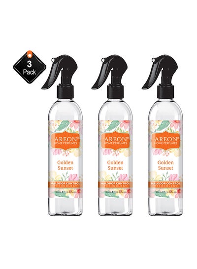 Buy Pack Of 3 Home Malodor Control Spray Golden Sunset Clear 300ml in Saudi Arabia