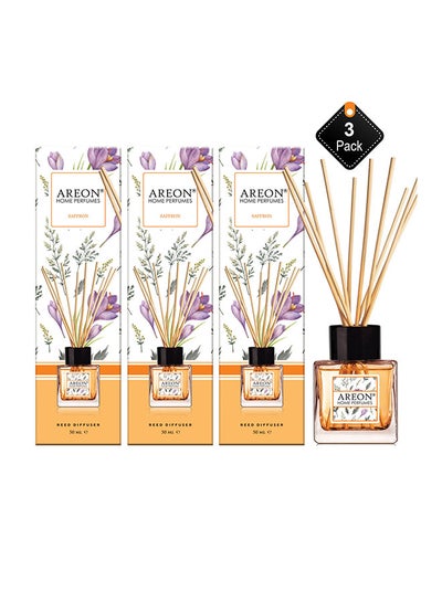 Buy Pack Of 3 Home Perfumes Garden Saffron Yellow 50ml in UAE