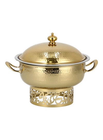 Buy Food Warmer With Caligraphy Stand Gold 23x25x25cm in Saudi Arabia