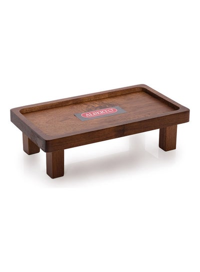 Buy Acacia Wood Sushi Tray With Base Brown 25x15cm in Saudi Arabia