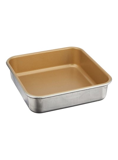 Buy Naturals Aluminum Non Stick Square Cake Pan Gold 22.9 x 22.9 x 6.1cm in UAE