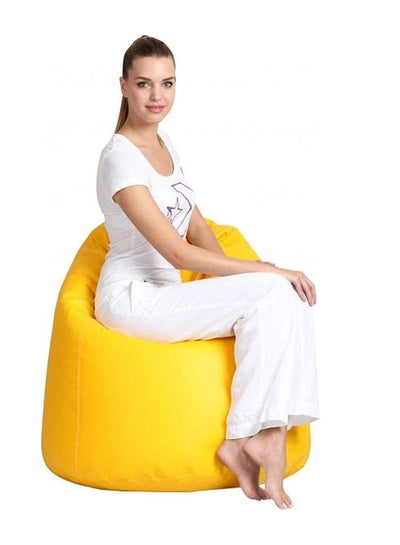 Buy Solid Multi-Purpose Bean Bag With Polystyrene Filling Yellow 80x80x50cm in UAE