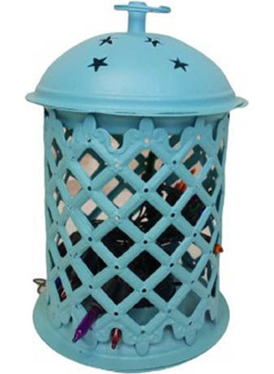 اشتري Metal Lantern With Led Light Blue 16cm في مصر
