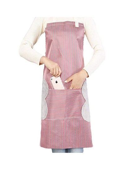 اشتري Adjustable Bib Apron With Pockets - 2 Side Coral Velvet Towels أحمر في مصر