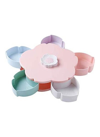 اشتري Petal Shape Rotating Snack Box Candy Tray Food Storage Multicolour في مصر