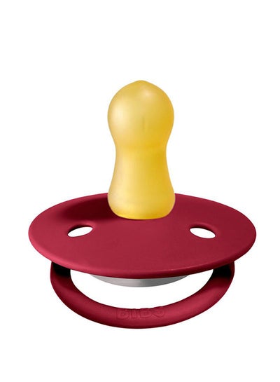 Buy Pacifier DeLux (Latex) Size 1,  Baby 0-6 Months , 1-piece - Ruby-White in Saudi Arabia