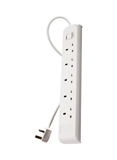 Buy 5M 5 Sockets Power Extension Cord White in Saudi Arabia