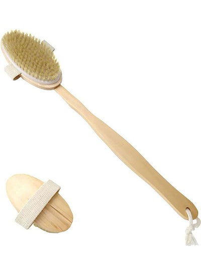 Buy Brush Shower Massage Body Woman Man Care Body - Wooden Bristle Natural Beige in Egypt