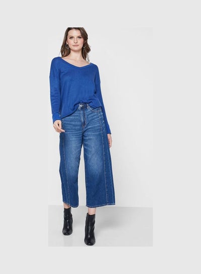 Buy Wide Leg Jeans Blue in Saudi Arabia