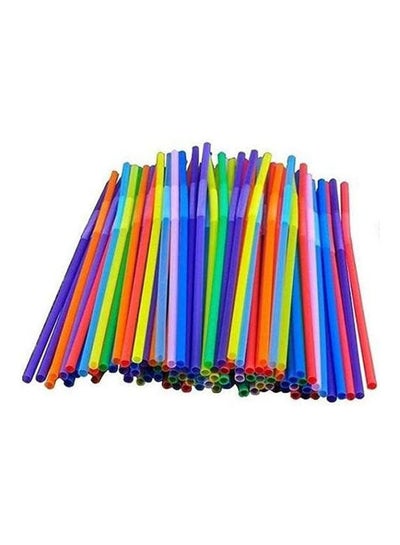 Buy Flexible Disposable Drinking Straw 100 Psc Multicolour in Egypt
