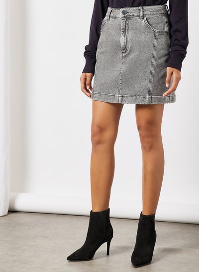 Buy Denim Mini Skirt Grey in UAE