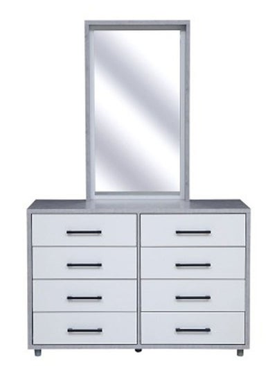 Buy Evershine Dresser With Mirror Grey/White 120x82x42cm in UAE