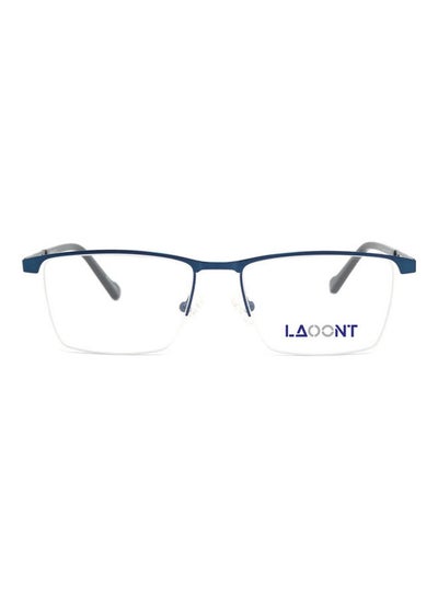 Buy Men's Metal Eyeglass Rectangular Semi-Rimless Frame in UAE