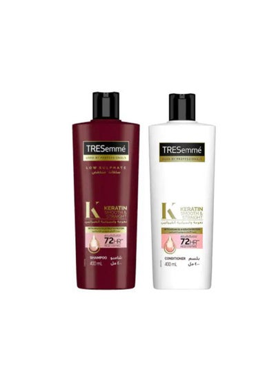 Buy TRESemmé Shampoo Keratin Smooth & Straight 400ML + TRESemmé Conditioner Keratin Smooth & Straight Multicolour 400ml in Egypt