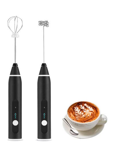 Laposso Milk Frother Rechargeable Handheld Electric Whisk Coffee Frother  Mixer with 3 Stainless whisks 3 Speed Adjustable Foam Maker Blender for