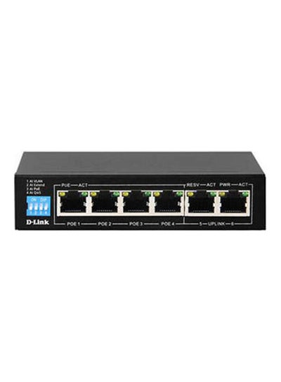 Buy Switch Poe Des-F1006P-E 4Port 10-100Mbps + 2Port 10-100Mbps Uplink Unmanaged Desktop Black in UAE