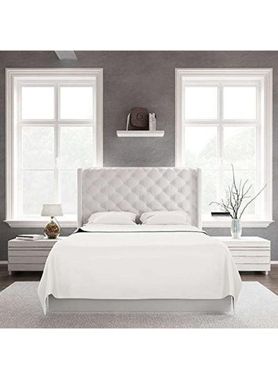 Buy Flat Bed Sheet Set Cotton White 270 X 180cm in Egypt