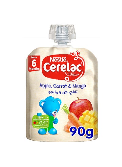 Buy Apple, Carrot And Mango Puree Pouch 90grams in UAE