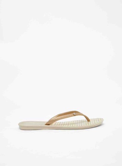 Buy Roslin Printed Slip On Slipper Beige in Saudi Arabia