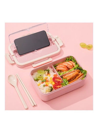 Buy Wheat Straw Microwave Lunch Box Pink in Saudi Arabia