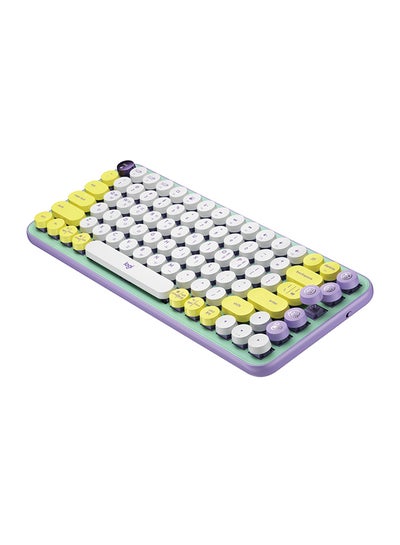 Buy POP Keys Mechanical Wireless Keyboard With Customisable Emoji Keys, Durable Compact Design, Bluetooth Or USB Connectivity, Multi-Device, OS Compatible, Arabic Layout Mint in UAE