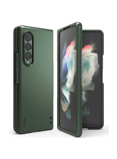 اشتري Slim Case Series for Samsung Galaxy Z Fold 3 Ultra-thin Transparent Cover Wireless Charging Compatible - Deep Green في السعودية