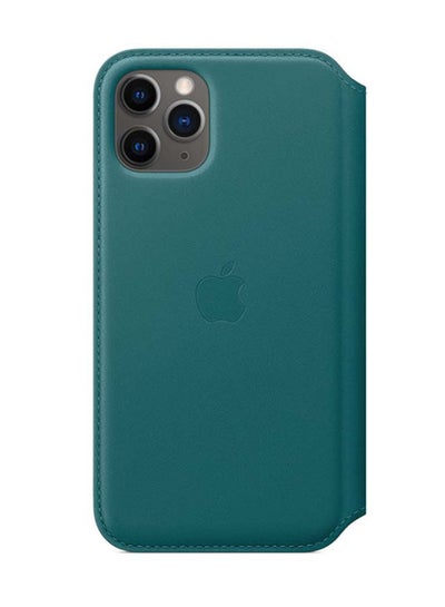 Buy iPhone 11 Pro Leather Folio - Blue-Peacock in UAE