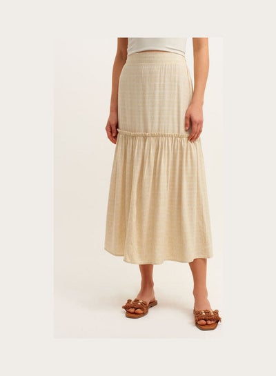 Buy Ruffle Detailed Skirt Beige in Saudi Arabia