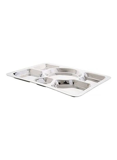 Buy Stainless Divided Serving Tray 39 Inch Silver 39inch in Egypt