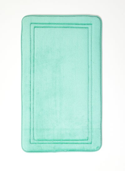 Buy Bath Mat - Home Fashion Flannel Bathroom Mat Memory Ruber Aqua 44 x 73cm in Saudi Arabia