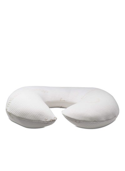 Buy Feeding Pillow With Memory Foam Top And Bottom Layer And Bamboo Pillowcase Removable - White in Saudi Arabia