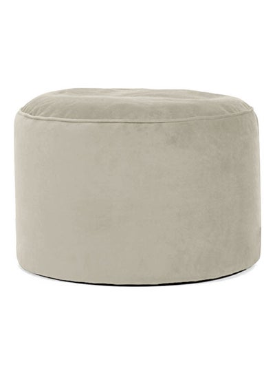 اشتري Velvet Round Bean Bag Pouffe Light Grey 55x55x35cm في السعودية