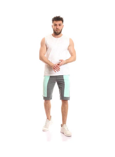 اشتري Vertical Color Block Shorts Grey في مصر