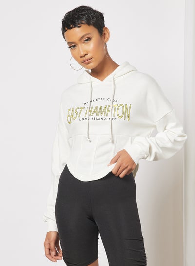 اشتري East Hampton Corset Style Hoodie White في السعودية